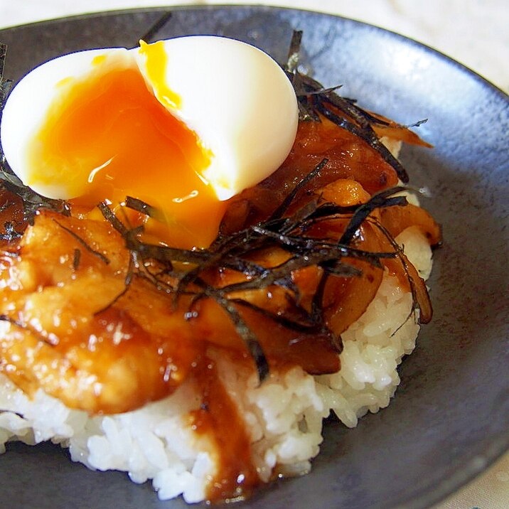 とろーり卵で大満足♪むね肉で照り焼き丼！